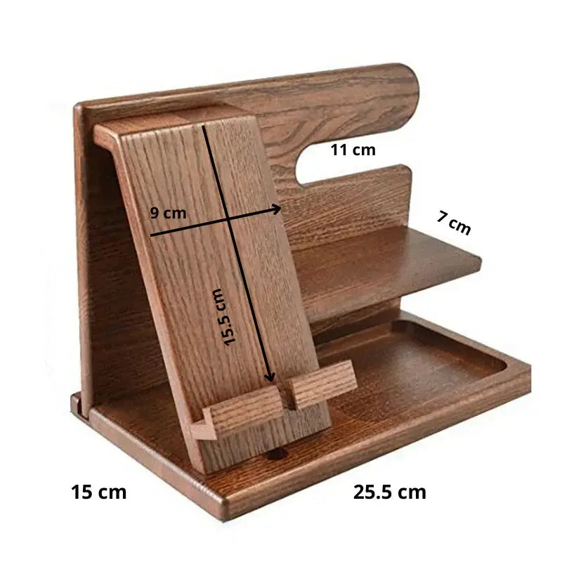 Holz-Schreibtischorganizer mit Handyständer – für Ordnung auf einen Blick Zorenza