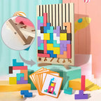 Holz-Tetris-Puzzle – Buntes Bauspiel ab 5 Jahren Zorenza