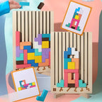 Holz-Tetris-Puzzle – Buntes Bauspiel ab 5 Jahren Zorenza