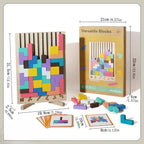 Holz-Tetris-Puzzle – Buntes Bauspiel ab 5 Jahren Zorenza