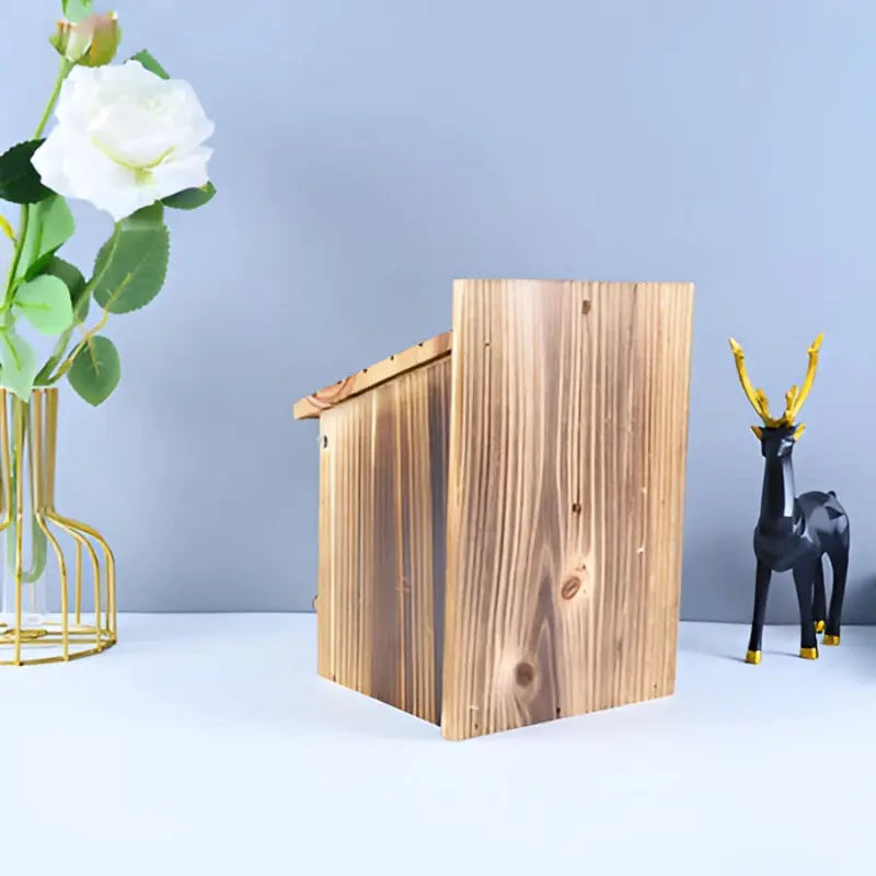 Holz-Vogelhaus in Kastenform – Dekoration für Garten und Innenbereich Zorenza
