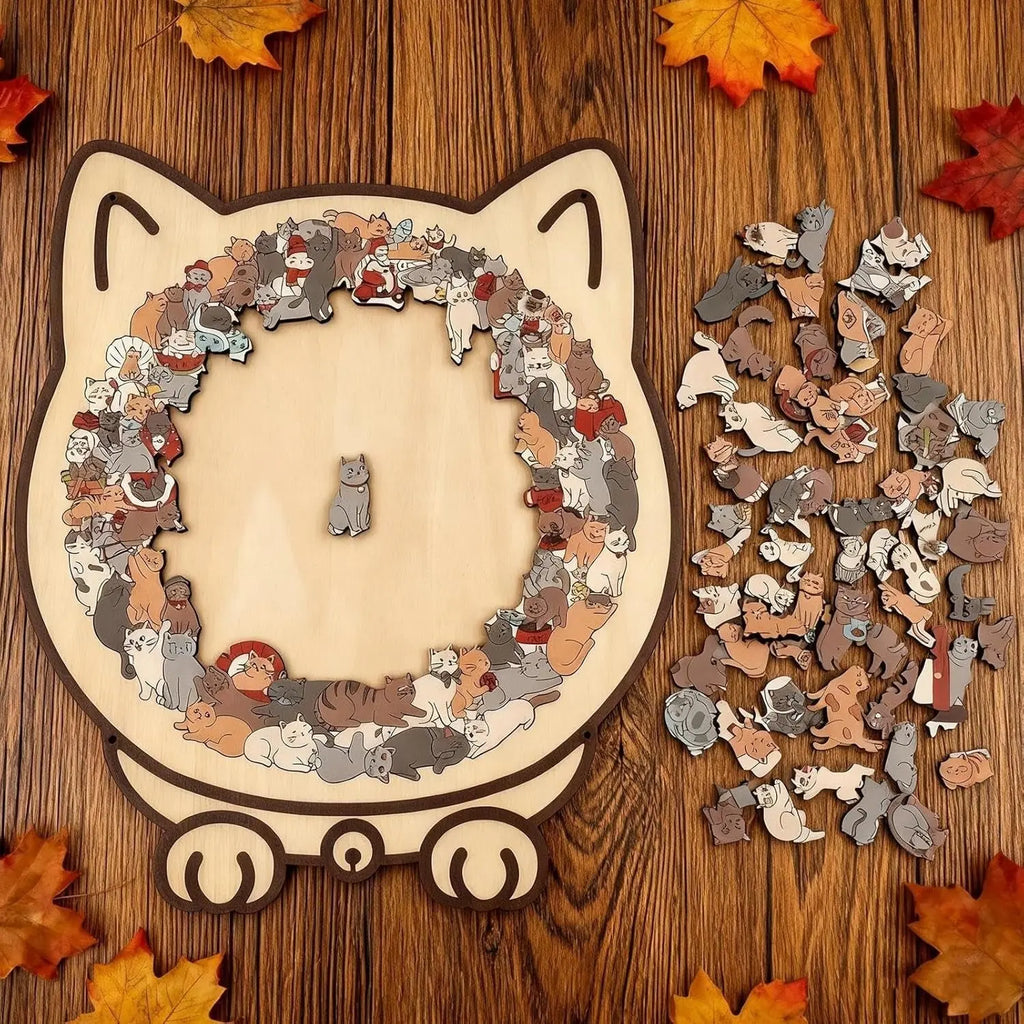 Holzpuzzle Katze | 135 Teile voller Kunst, Präzision & Entspannung Mivoza Deutschland