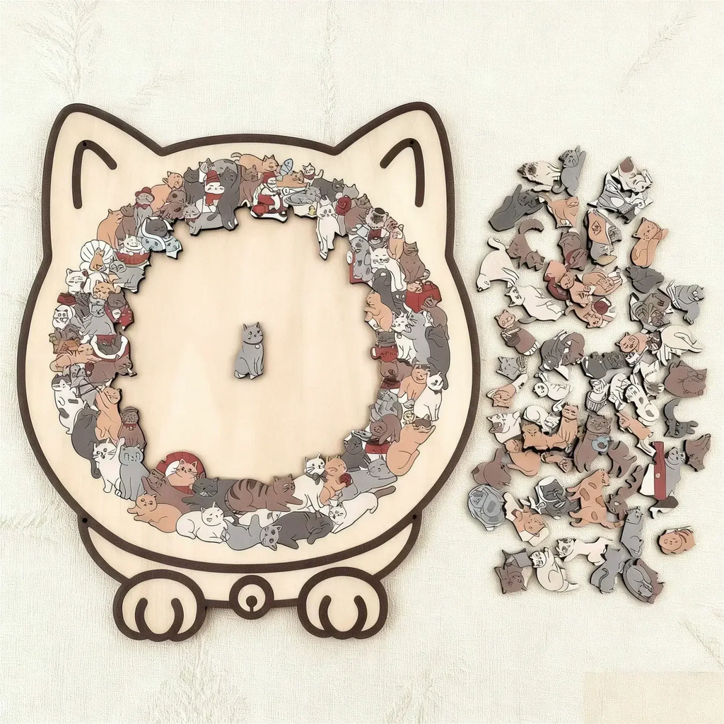 Holzpuzzle Katze | 135 Teile voller Kunst, Präzision & Entspannung Mivoza Deutschland