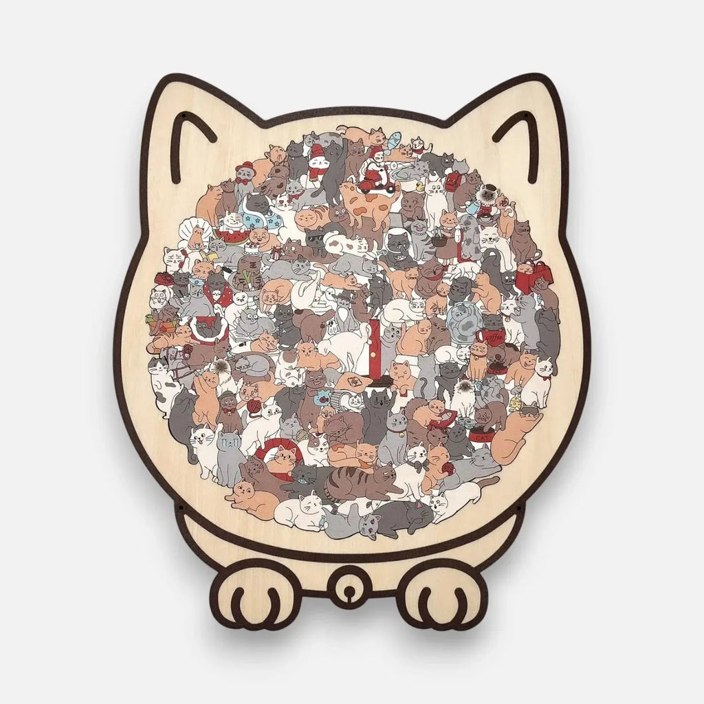 Holzpuzzle Katze | 135 Teile voller Kunst, Präzision & Entspannung Mivoza Deutschland