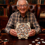 Holzpuzzle Katze – 135 Teile, katzenfömiges Brett Zorenza