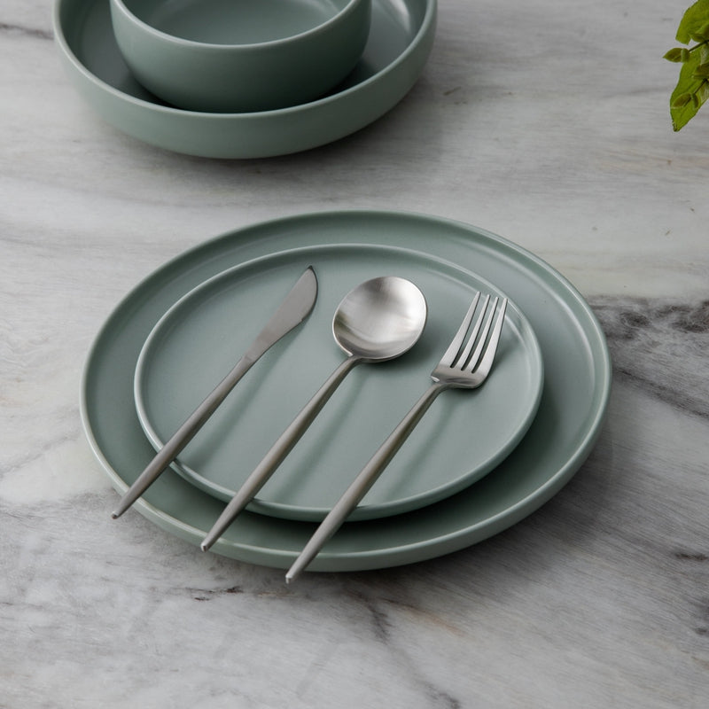 Besteckset Edelstahl 18/10 mit Titan-Finish – Minimalistisches Design -    Zorenza