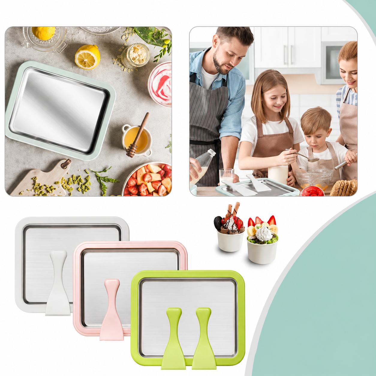 Eisrollenplatte Mini für hausgemachte Ice Cream Rolls -    Zorenza