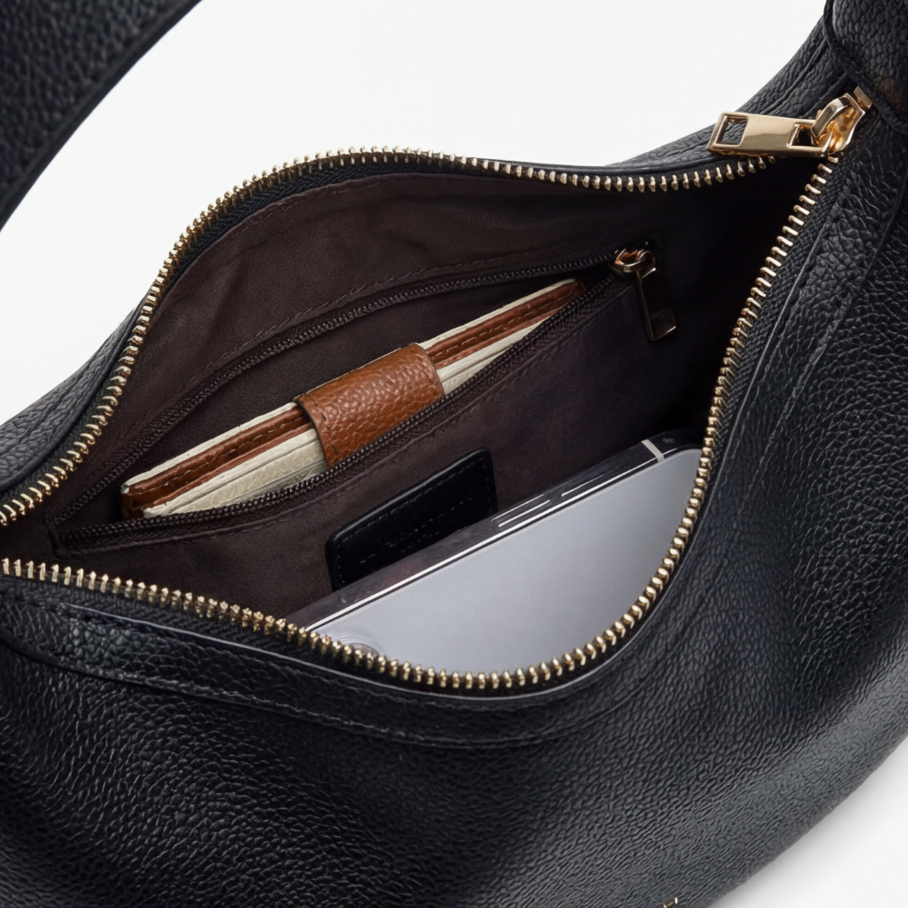 Halbmond-Schultertasche mit 3-Wege Trageriemen Zorenza