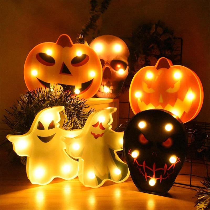 LED Nachtlicht Halloween-Motiv – Batteriebetrieben und wandmontierbar -    Zorenza