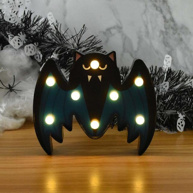 LED Nachtlicht Halloween-Motiv – Batteriebetrieben und wandmontierbar -    Zorenza