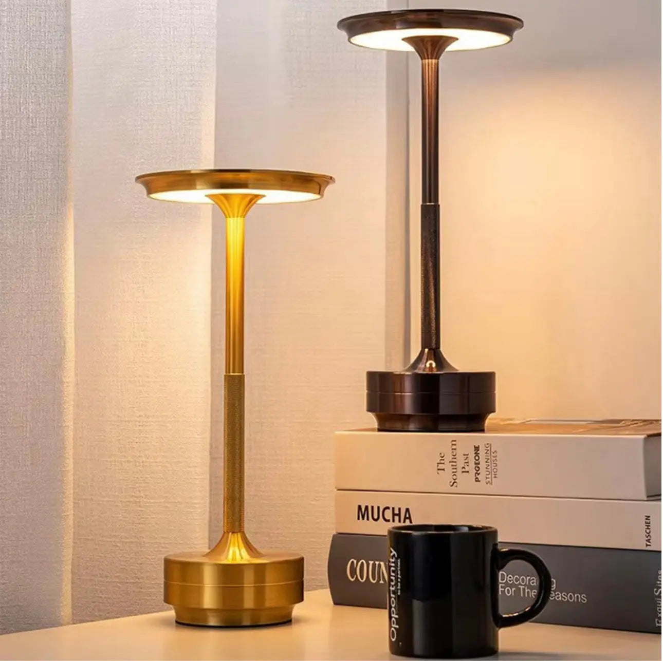Kabellose LED-Tischlampe mit Touch-Dimmer – Aluminium, IP44 Zorenza