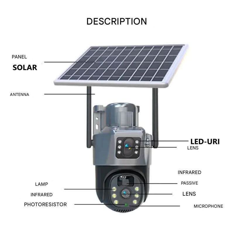 Solarkamera 360° mit 4K Auflösung – Überwachungskamera drahtlos -    Zorenza