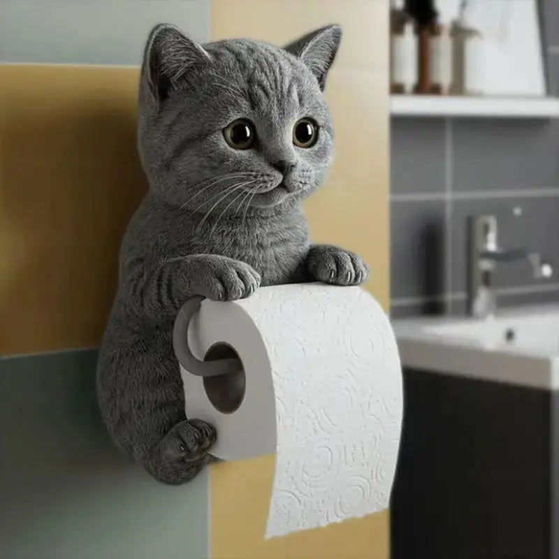 Katzen-Toilettenpapierhalter aus Harz Zorenza