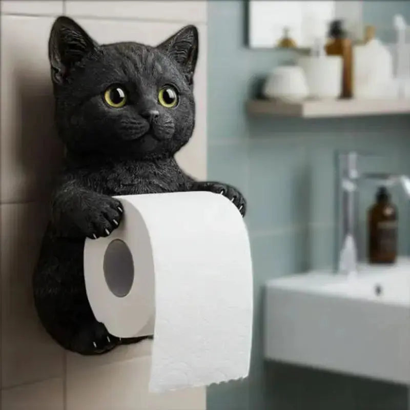 Katzen-Toilettenpapierhalter aus Harz Zorenza