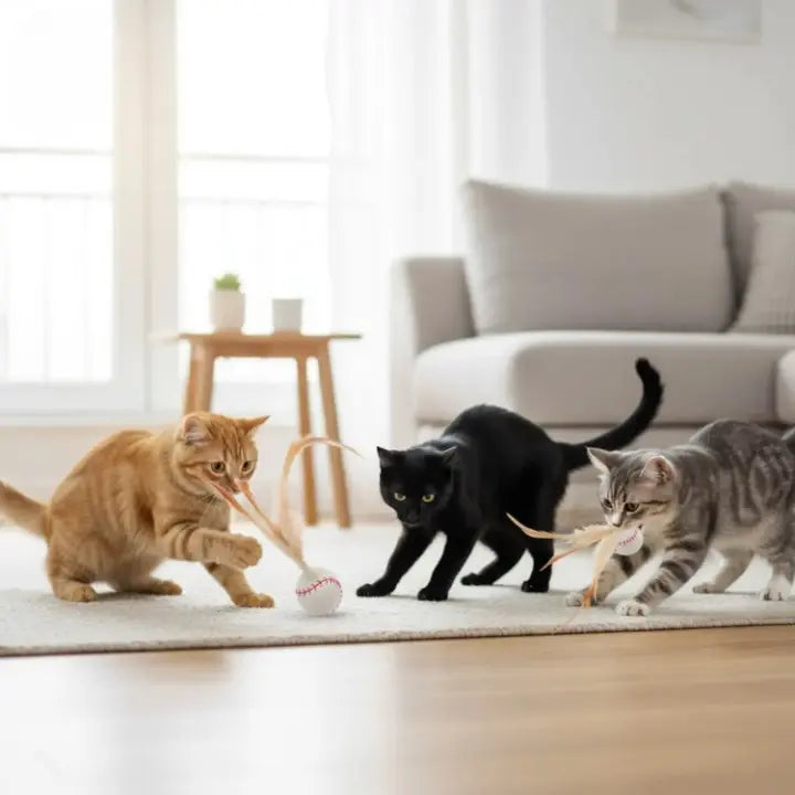 Katzenspielzeug mit Federball Zorenza