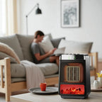 Keramik-Elektroheizung mit Flammeneffekt-Fenster Zorenza
