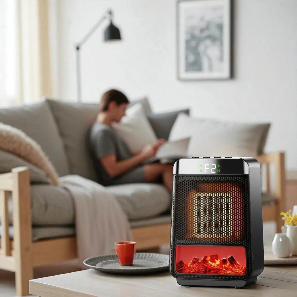 Keramik-Elektroheizung mit Flammeneffekt-Fenster Zorenza