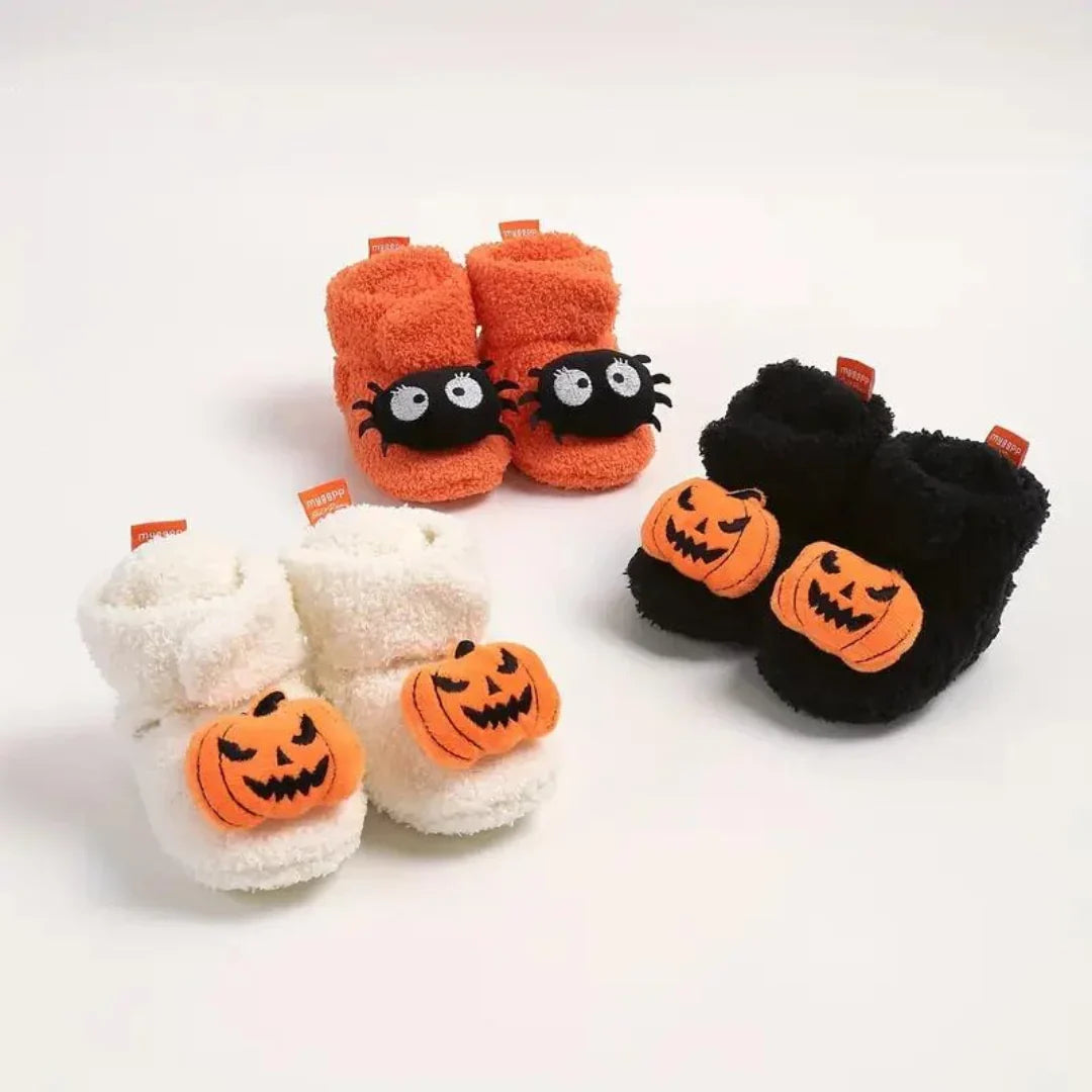 Kinder-Hausschuhe Fleece Halloween-Motiv knöchelhoch -    Zorenza