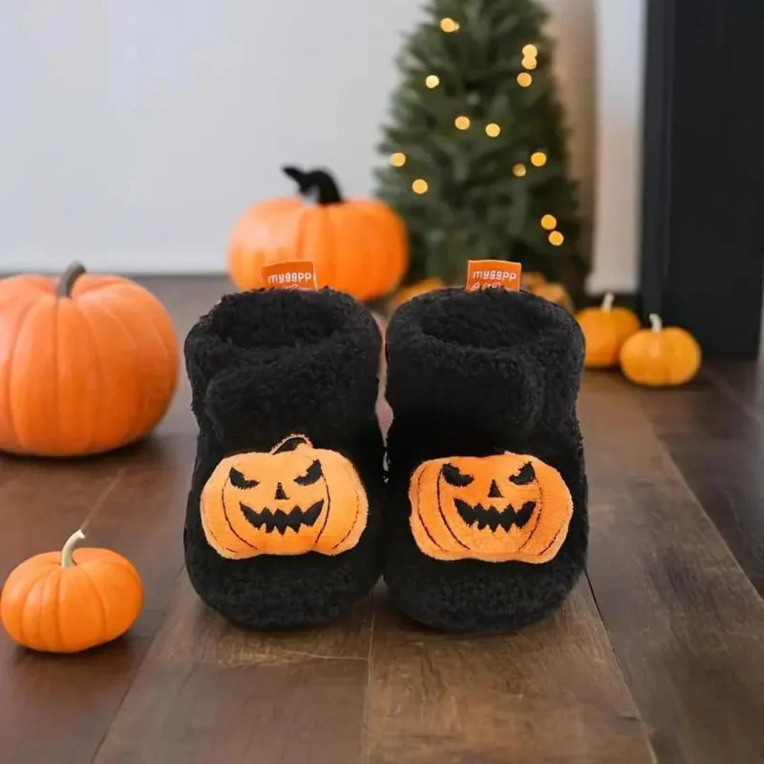 Kinder-Hausschuhe Fleece Halloween-Motiv knöchelhoch -    Zorenza