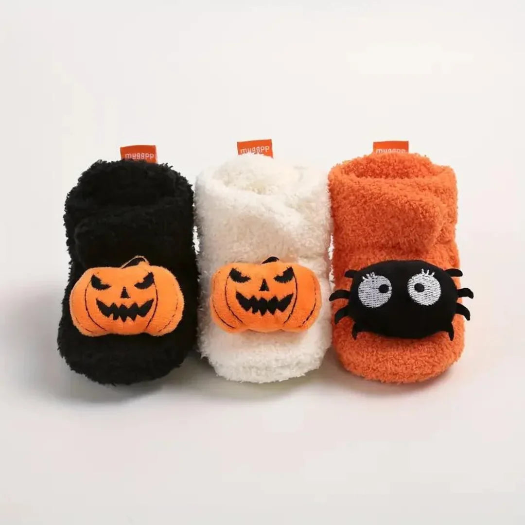 Kinder-Hausschuhe Fleece Halloween-Motiv knöchelhoch -    Zorenza