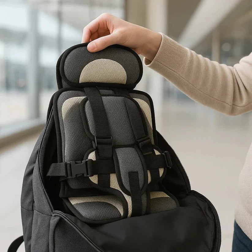 Faltbarer Kinder-Reisesitz mit Fünfpunktgurt – Kompakt -    Zorenza