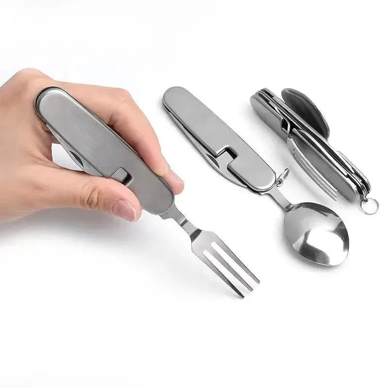 Klapp-Besteckset 4-in-1 – Taschengroßes Edelstahl-Set Zorenza