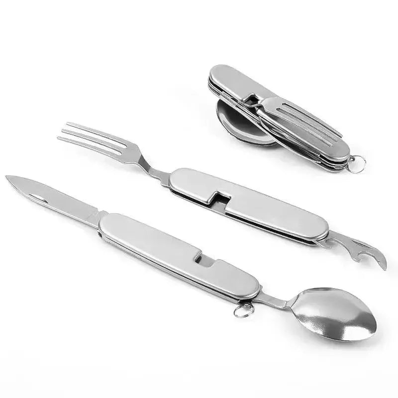 Klapp-Besteckset 4-in-1 – Taschengroßes Edelstahl-Set Zorenza