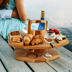 Klappbarer Holz-Picknicktisch mit Wein- und Snackfächern Zorenza