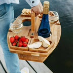 Klappbarer Holz-Picknicktisch mit Wein- und Snackfächern Zorenza