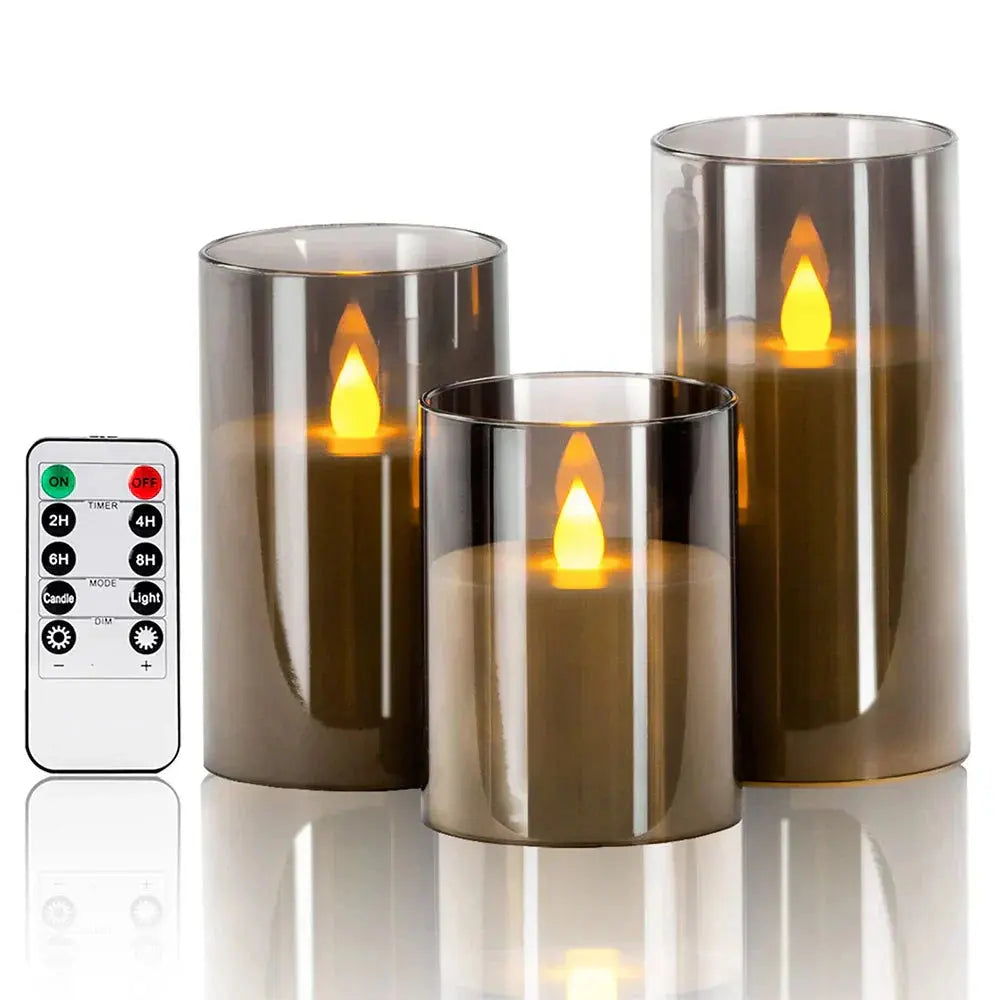 LED-Kerzen mit realistischem Flammeneffekt (3er-Set) Zorenza