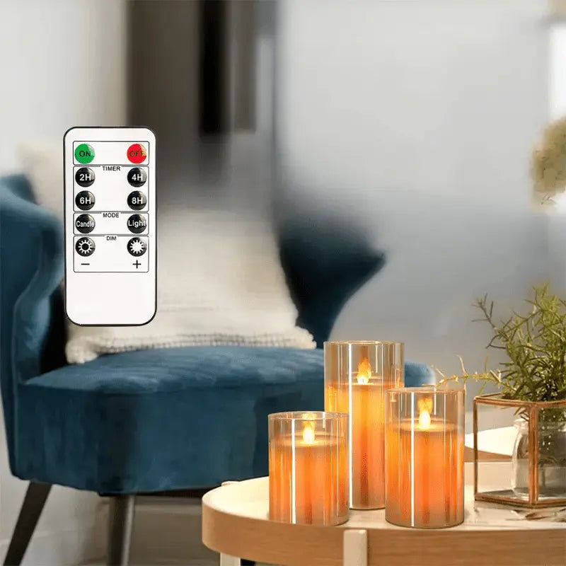 LED-Kerzen mit realistischem Flammeneffekt (3er-Set) Zorenza