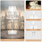 LED Kristall Tischlampe, kabellos Zorenza