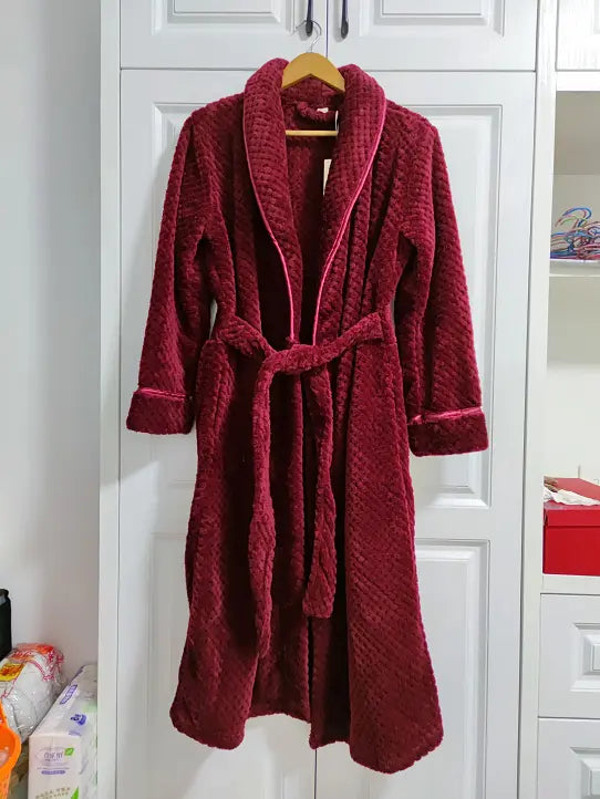 Langer Bademantel aus Fleece mit Schalkragen Zorenza