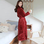Langer Bademantel aus Fleece mit Schalkragen Zorenza