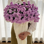 Blumenstrauß-Decke mit gehäkelten Blüten – Handgefertigt -    Zorenza