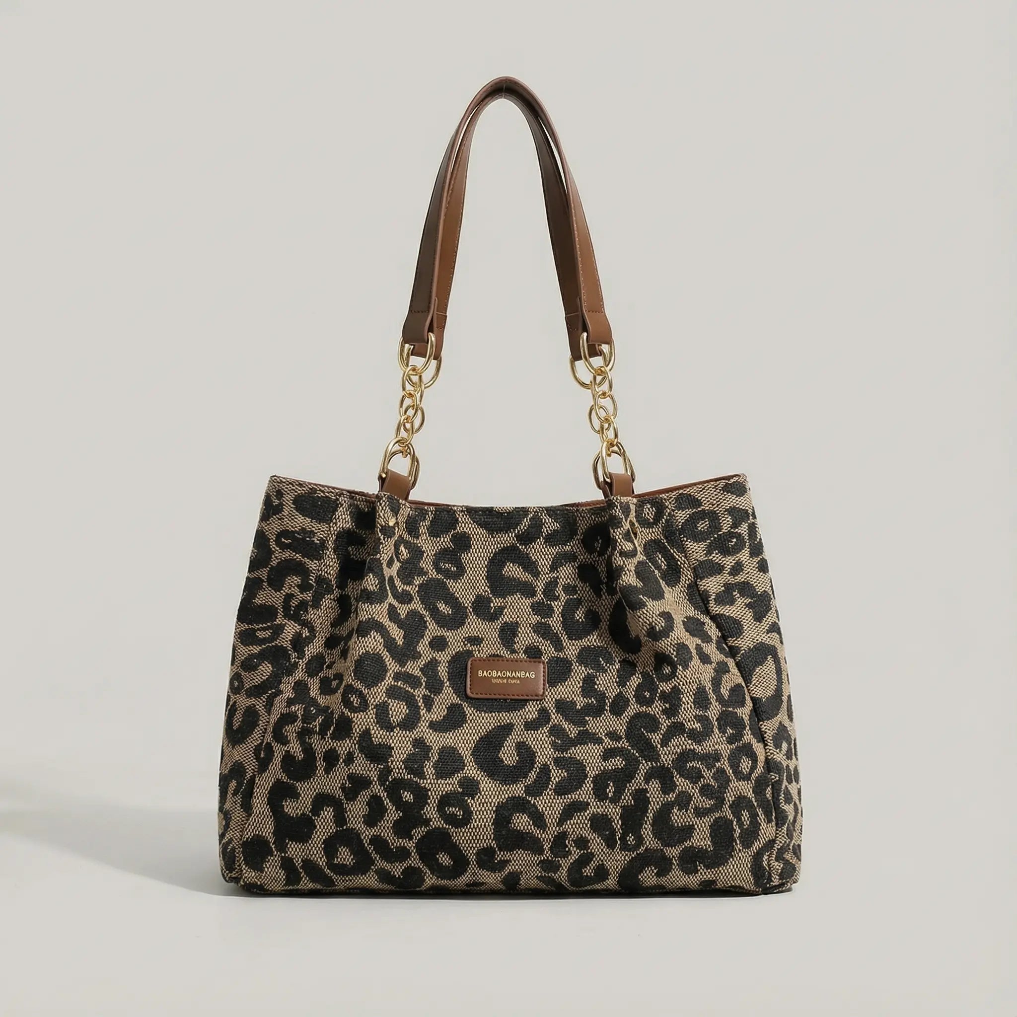 Leotard-Print Tote-Bag mit Goldketten-Detail Zorenza