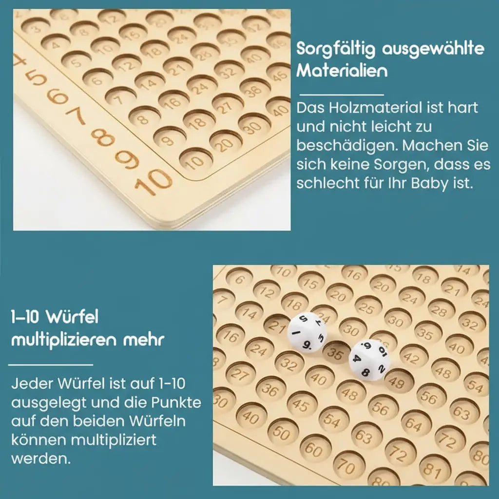 Lernspiel Multiplikation Holz – Spielerisch das Einmaleins verstehen Zorenza