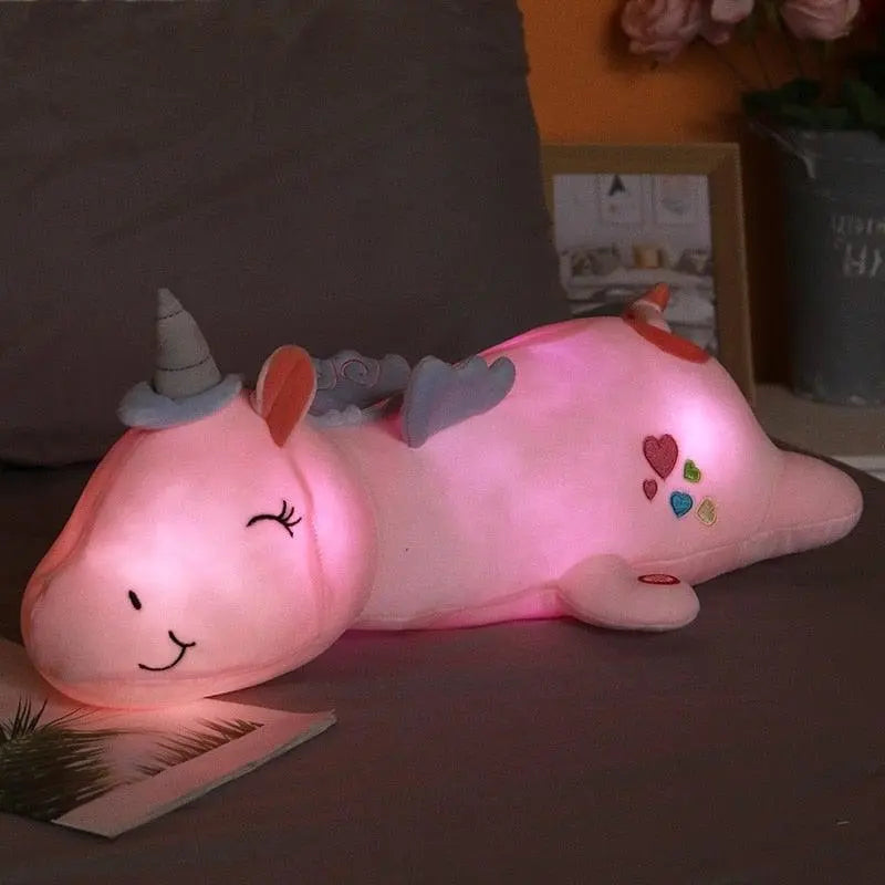 Leuchtendes Einhorn aus Plüsch mit LED-Licht Zorenza