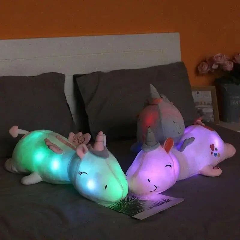 Leuchtendes Einhorn aus Plüsch mit LED-Licht Zorenza