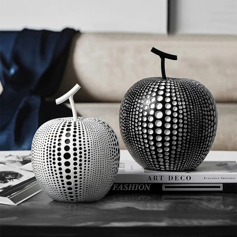 Apfel Skulptur mit Punktmuster – Moderne Dekoration -    Zorenza