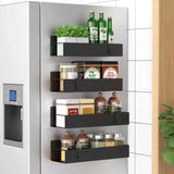 4-Piece Magnetic Spice Rack – Powder-Coated Metal, Tool-Free