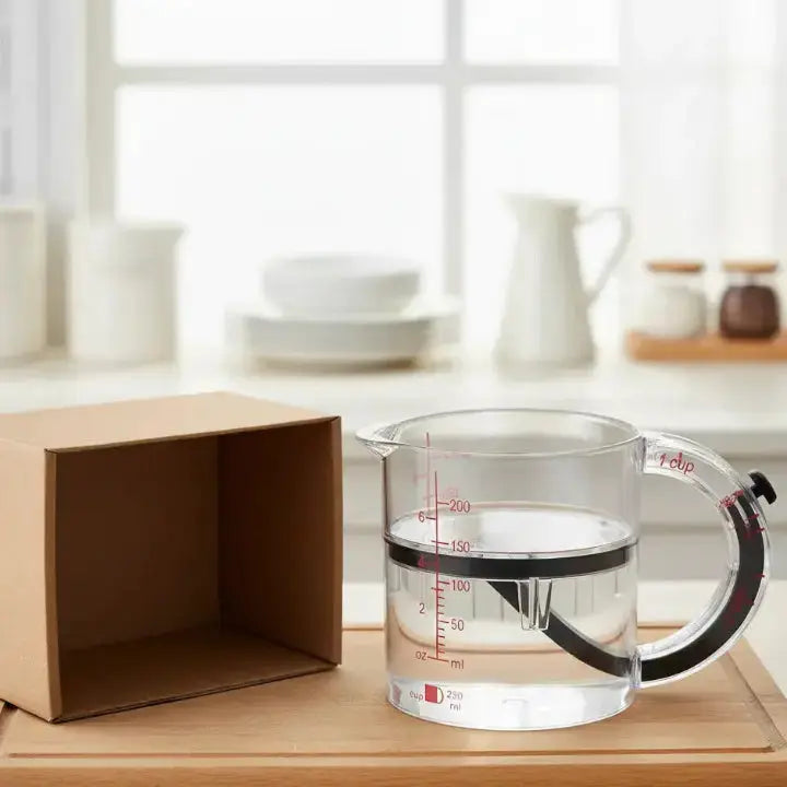 Messbecher 250 ml – Transparenter Messbecher mit Skala Zorenza