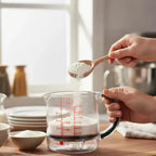 Messbecher 250 ml – Transparenter Messbecher mit Skala Zorenza