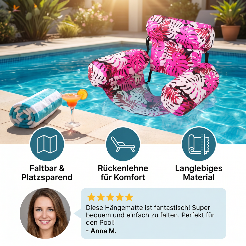 Aufblasbare Pool-Hängematte mit Rückenlehne -    Zorenza