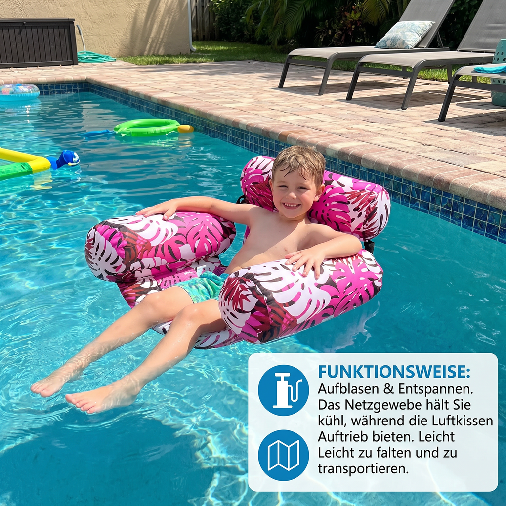 Aufblasbare Pool-Hängematte mit Rückenlehne -    Zorenza