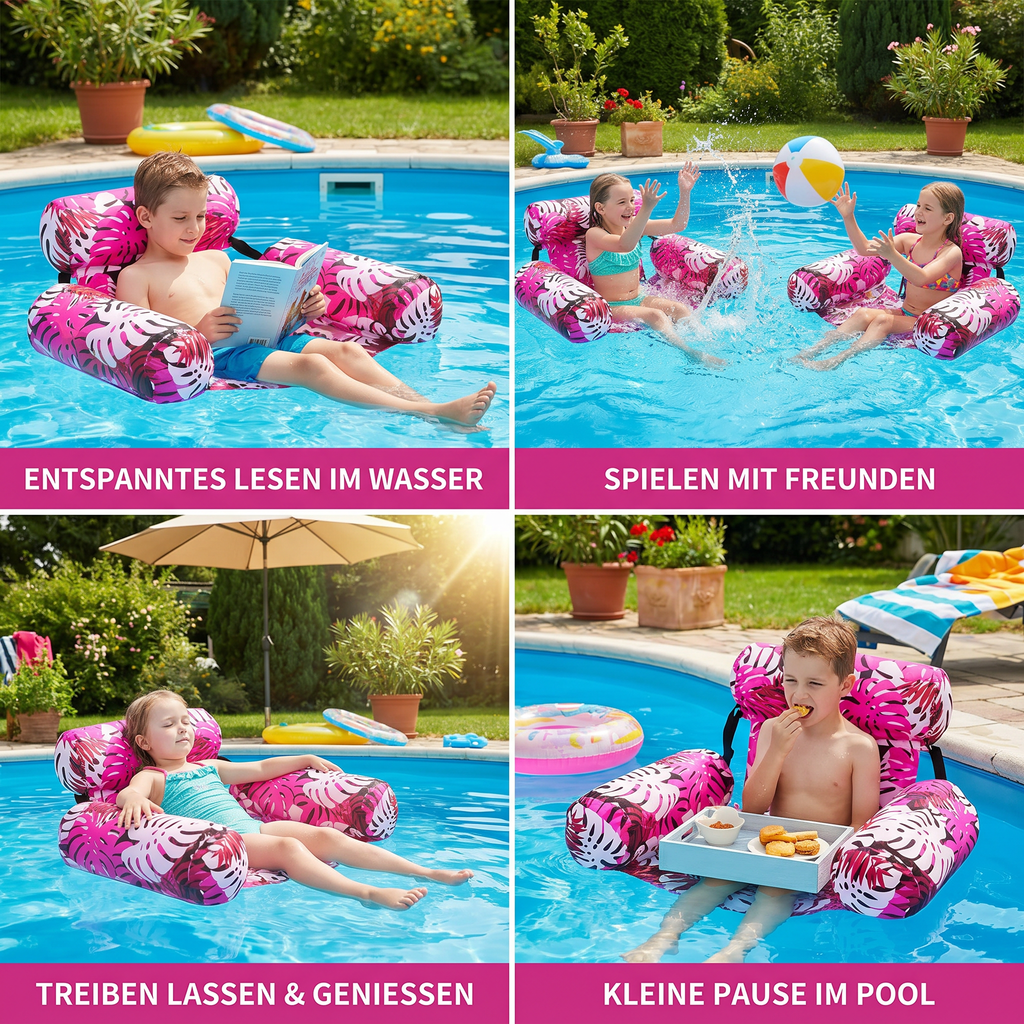 Aufblasbare Pool-Hängematte mit Rückenlehne -    Zorenza