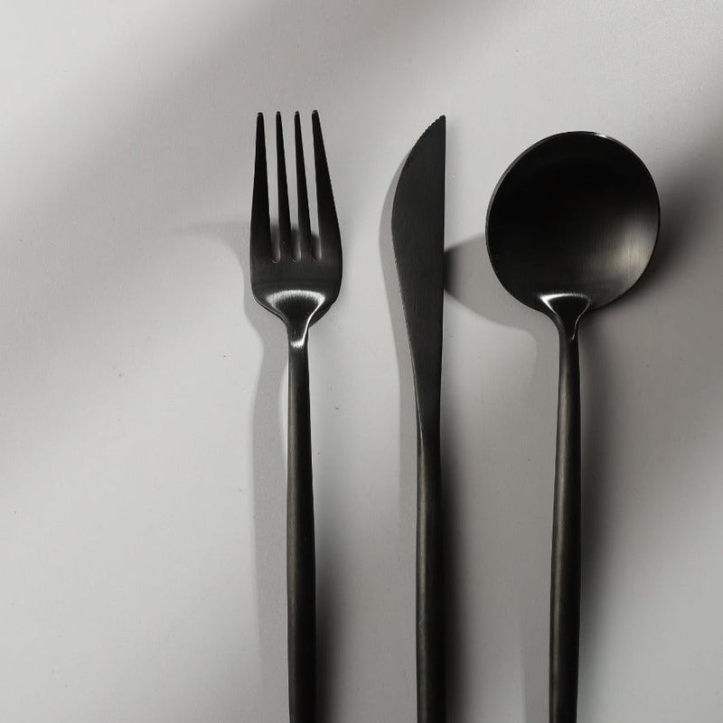 Besteckset Edelstahl 18/10 mit Titan-Finish – Minimalistisches Design -    Zorenza