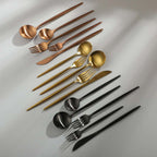 Besteckset Edelstahl 18/10 mit Titan-Finish – Minimalistisches Design -    Zorenza