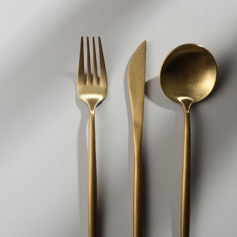 Besteckset Edelstahl 18/10 mit Titan-Finish – Minimalistisches Design -    Zorenza