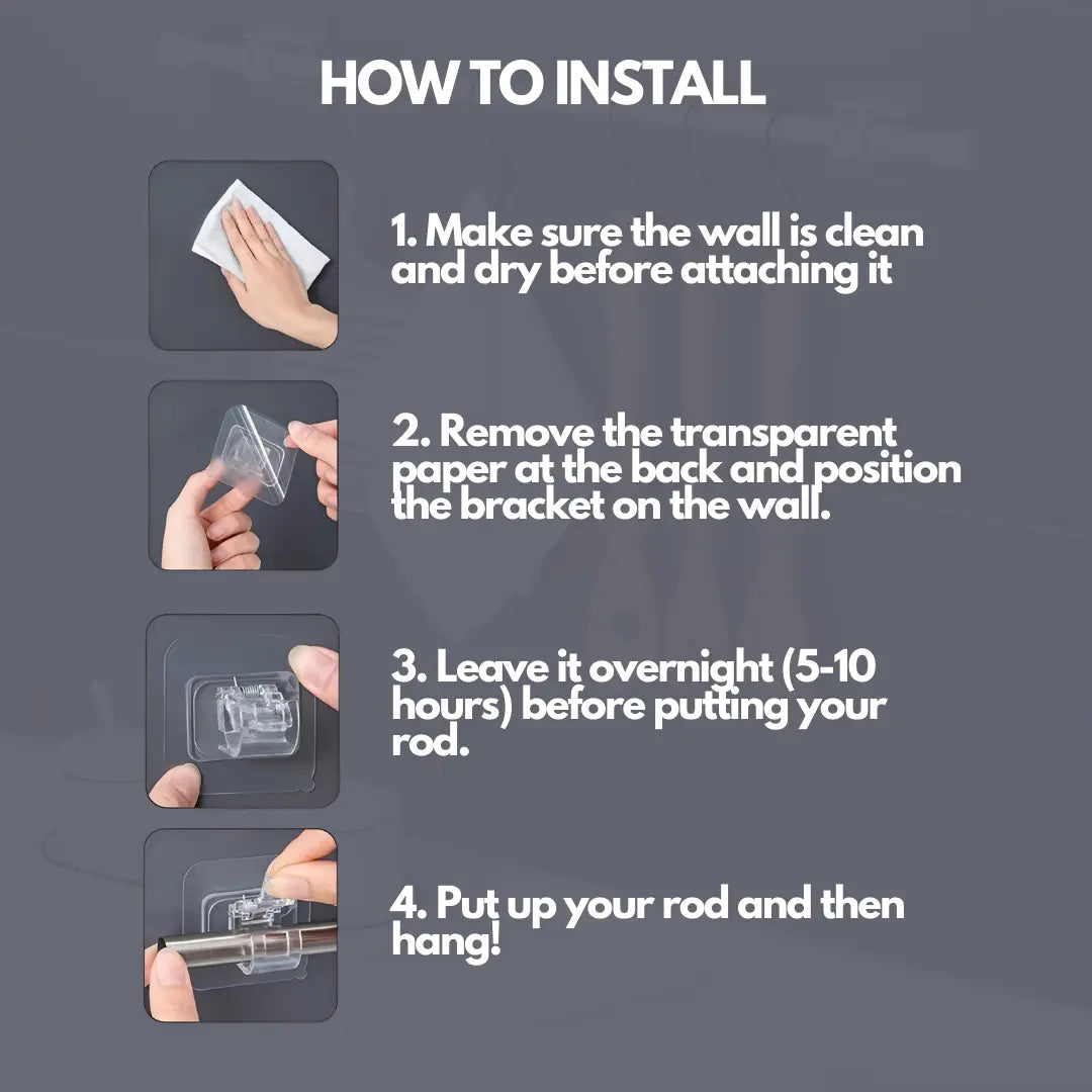 Mühelos klebende Gardinenstangenhalter Mivoza Deutschland